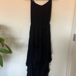 Black Women's High-Low Maxi Dress